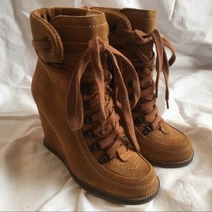 Ganni Moccasin Suede Wedges